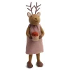 En Gry & Sif Christmas Figurine - Reindeer With Cranberry - Large Bowl (Grey)| Felt Figurines