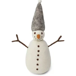 En Gry & Sif Christmas Figurine - Snowman (Grey) - Large| Felt Figurines