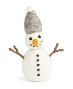 En Gry & Sif Christmas Figurine - Snowman (Grey) - Small| Felt Figurines