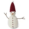 En Gry & Sif Christmas Figurine - Snowman (Red) - Large| Felt Figurines