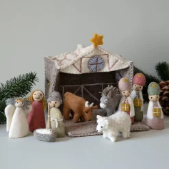 En Gry & Sif Christmas Figurines - Felt Nativity Set (11 Pieces)| Felt Figurines