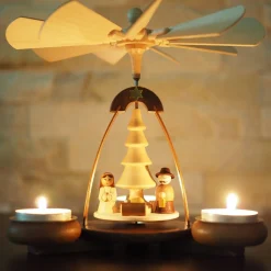 Paul Ullrich Christmas Pyramid (Medium)- Nativity (Natural)| Christmas Pyramids