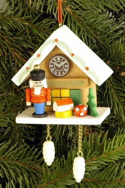 Christian Ulbricht Cuckoo Clock - Nutcracker Under Snow-Capped Roof - Christmas Tree Decoration| All Tree Decorations