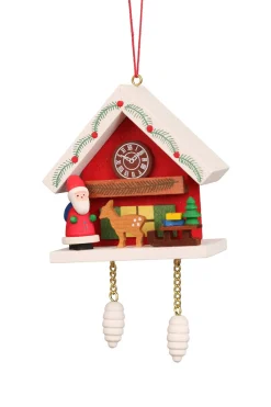 Christian Ulbricht Cuckoo Clock - Santa And Reindeer Under Snow-Capped Roof - Christmas Tree Decoration| All Tree Decorations