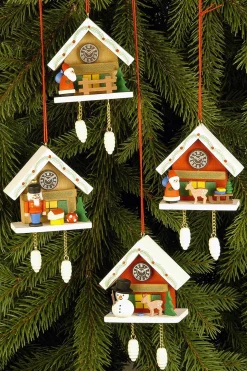 Christian Ulbricht Cuckoo Clock - Snowman Under Snow-Capped Roof - Christmas Tree Decoration| All Tree Decorations