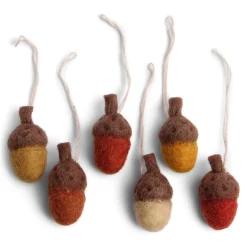 En Gry & Sif Fall Hanging Decoration - Little Acorns In Russet Tones (Set Of 6)| All Tree Decorations