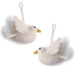 En Gry & Sif Felt Christmas Decorations - Two Turtle Doves (Pair)| Felt Christmas Tree Decorations