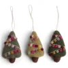 En Gry & Sif Felt Christmas Tree Decoration - Decorated Trees (Set Of 3)| Felt Christmas Tree Decorations