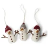 En Gry & Sif Felt Christmas Tree Decoration - Snowmen With Knitted Caps (Set Of 3)| All Tree Decorations