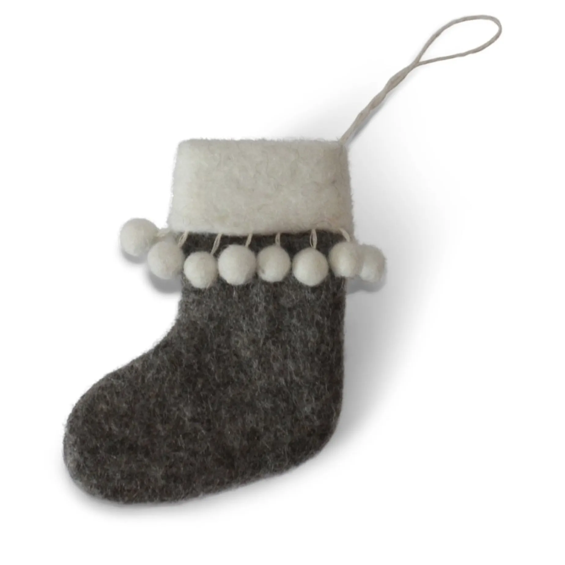 En Gry & Sif Felt Christmas Tree Decoration - Christmas Stockings With Pom-Poms| All Tree Decorations