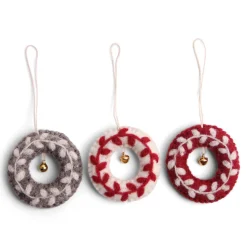 En Gry & Sif Felt Christmas Tree Decoration - Wreaths (Set Of 3)| All Tree Decorations