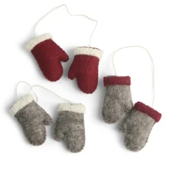 En Gry & Sif Felt Christmas Tree Decoration - Mittens (Set Of 3)| Felt Christmas Tree Decorations