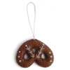 En Gry & Sif Felt Christmas Tree Decoration - Gingerbread Pretzel| All Tree Decorations