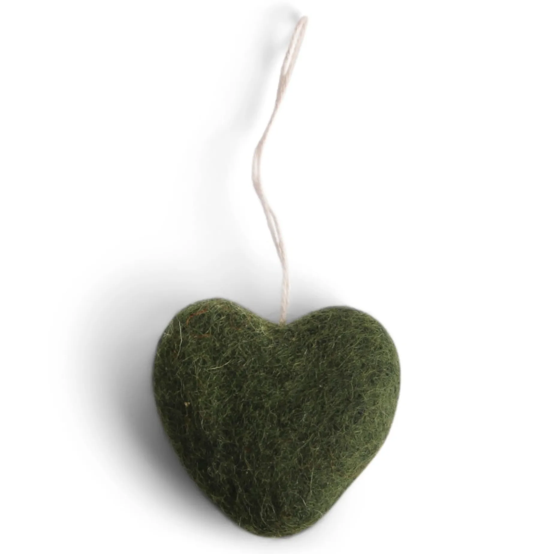 En Gry & Sif Felt Christmas Tree Decoration - Hearts (Green) - Set Of 3| All Tree Decorations