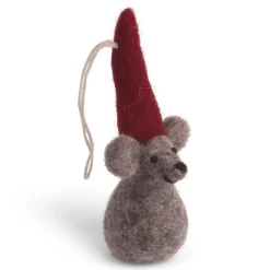 En Gry & Sif Felt Christmas Tree Decoration - Christmas Mouse| Felt Christmas Tree Decorations