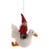 En Gry & Sif Felt Christmas Tree Decoration - Pixie Riding A Swan| Felt Christmas Tree Decorations