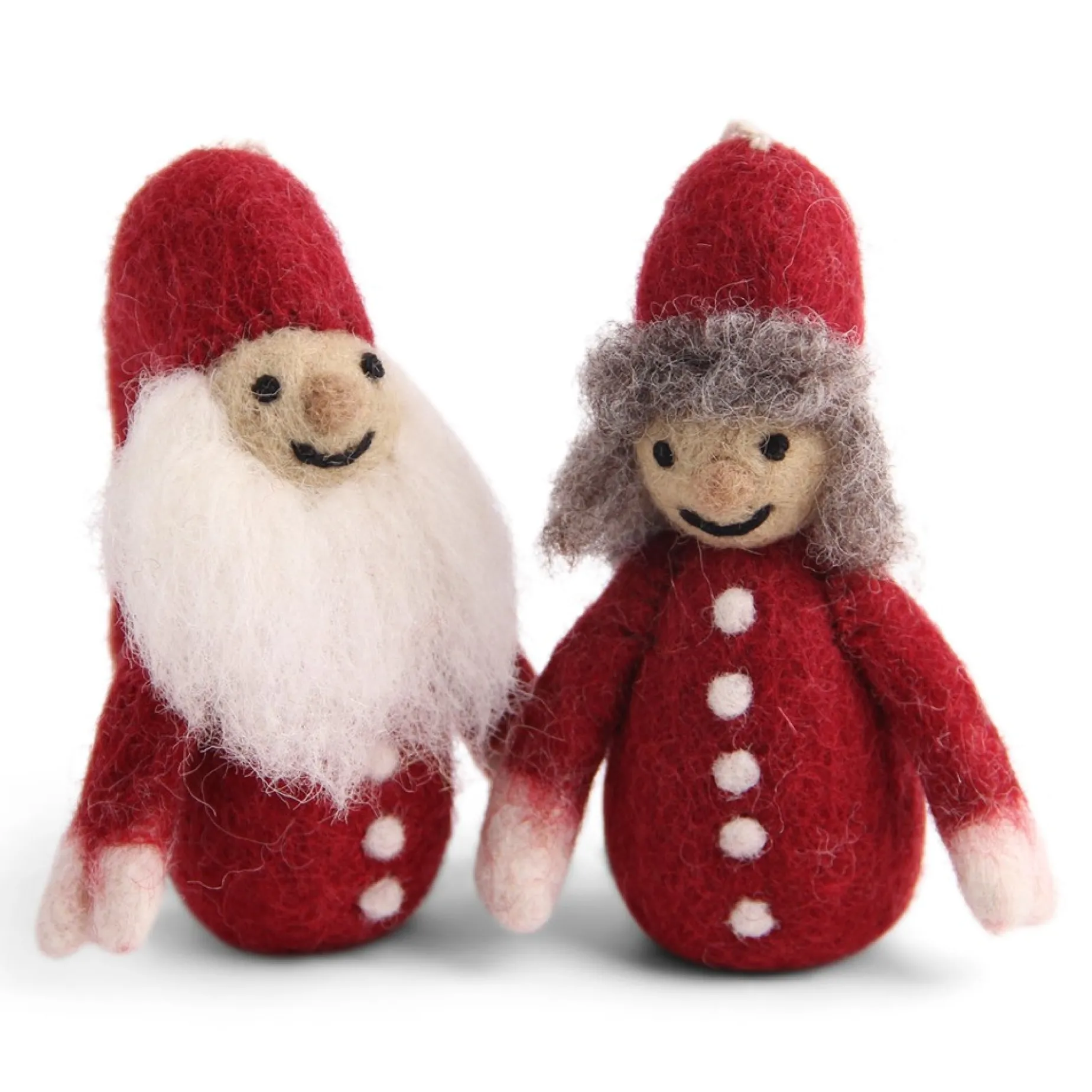 En Gry & Sif Felt Christmas Tree Decoration - Mr And Mrs Pixie (Large)| All Tree Decorations