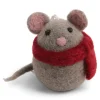 En Gry & Sif Felt Christmas Tree Decoration - Baby Mouse With Scarf| All Tree Decorations