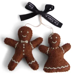 En Gry & Sif Felt Christmas Tree Decoration - Gingerbread Couple (Set Of 2)| All Tree Decorations