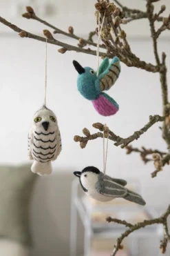 En Gry & Sif Felt Christmas Tree Decoration - Snow Owl| All Tree Decorations