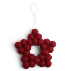 En Gry & Sif Felt Christmas Tree Decoration - Bauble Star| Felt Christmas Tree Decorations