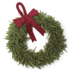 En Gry & Sif Felt Christmas Wreath - Green Wreath With Red Bow (Small)| Felt Christmas Tree Decorations