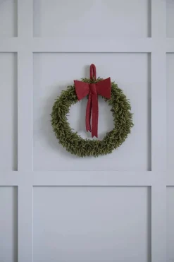 En Gry & Sif Felt Christmas Wreath - Green Wreath With Red Bow (Large)| Felt Christmas Tree Decorations
