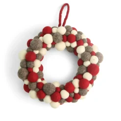 En Gry & Sif Felt Christmas Wreath - Large Baubles| Felt Christmas Tree Decorations