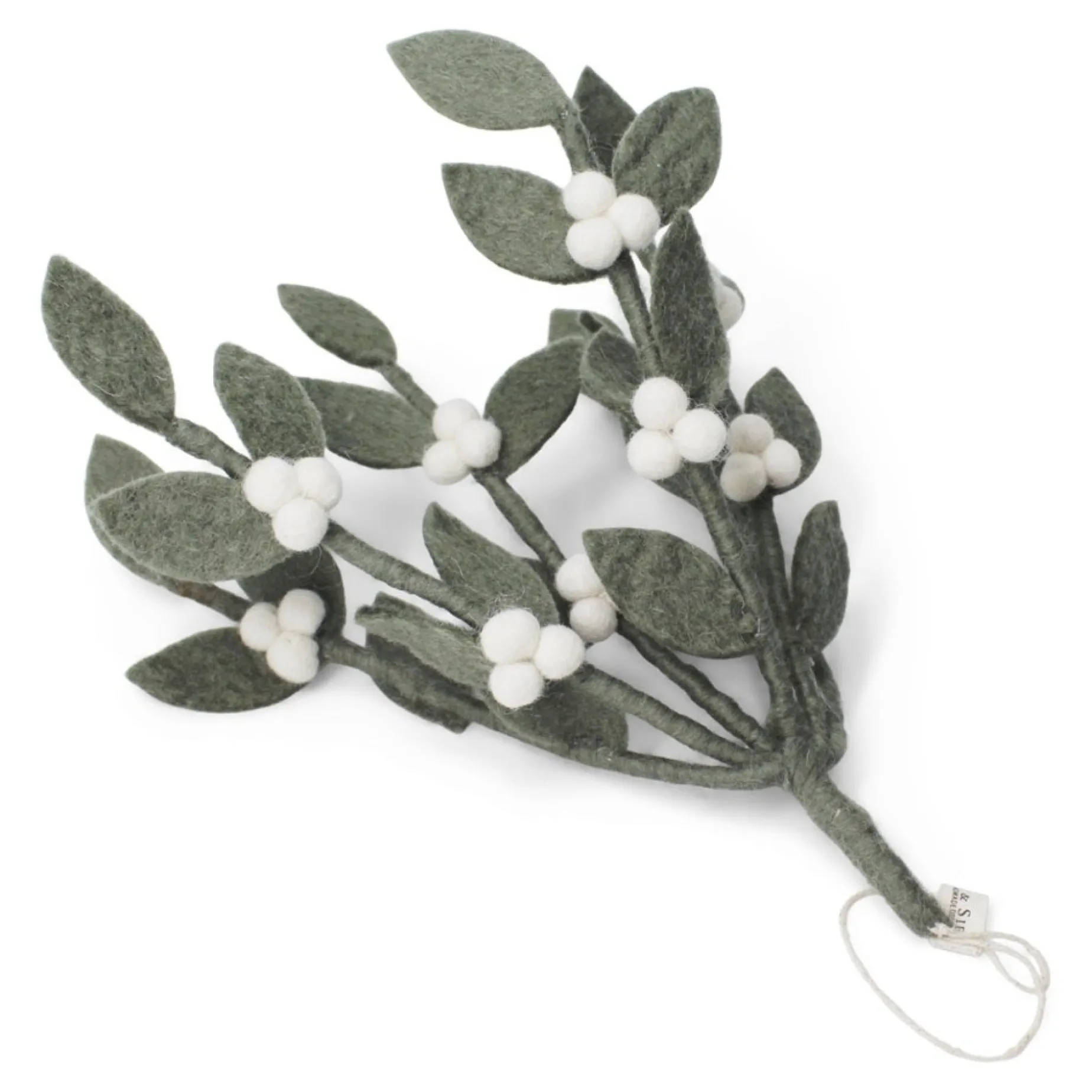 En Gry & Sif Felt Christmas Wreath - Mistletoe Branch| Felt Christmas Tree Decorations