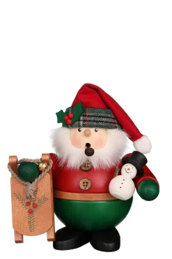 Christian Ulbricht Incense Burner - Premium - Santa In Tartan With Snowman| Traditional Incense Burners