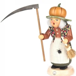 Erzgebirge Handarbeit Incense Burner - Premium - Witch With Sickle| Fall Incense Burners