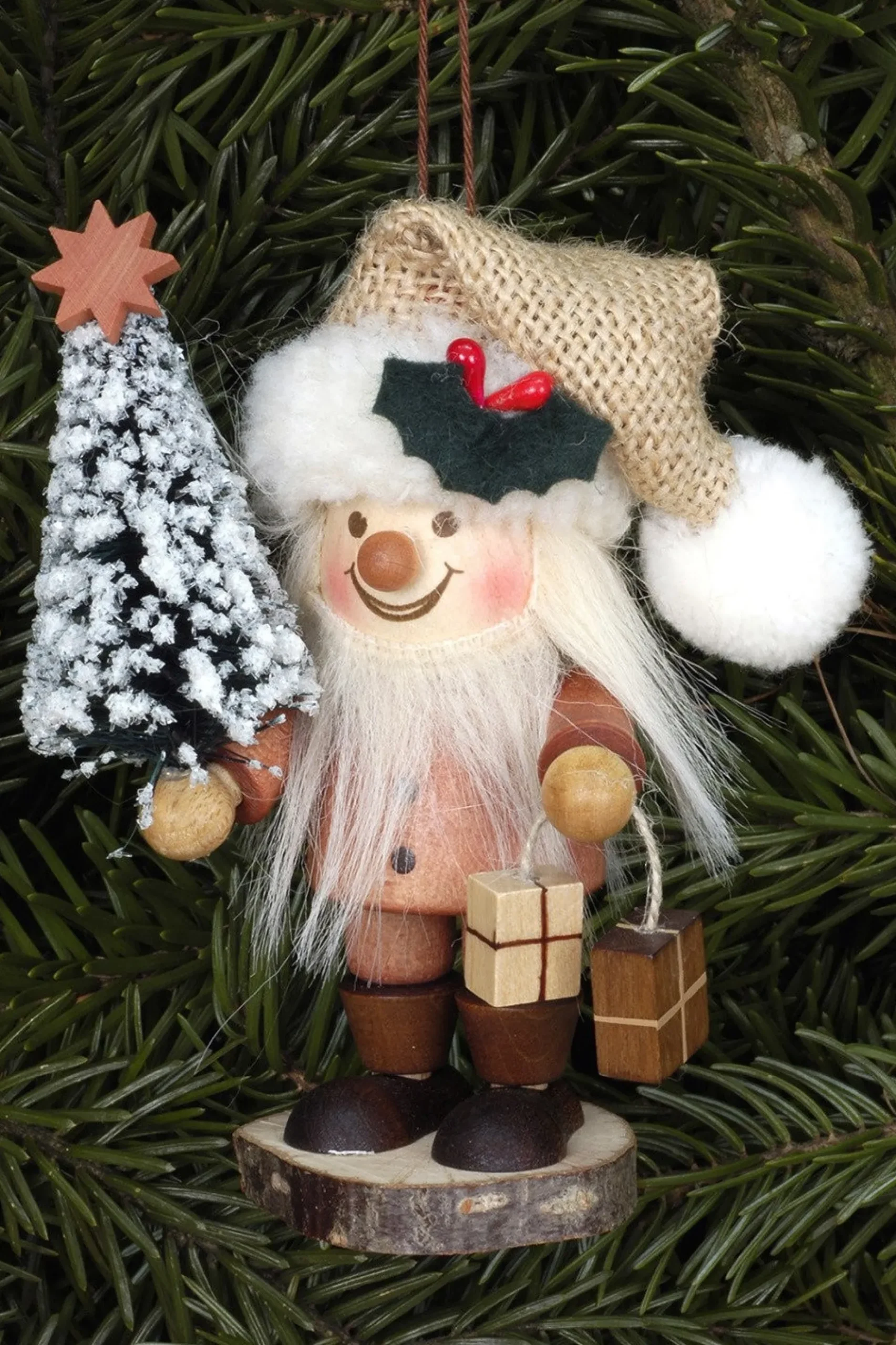Christian Ulbricht Large Gnome Christmas Tree Decoration - Elf With Presents| All Tree Decorations