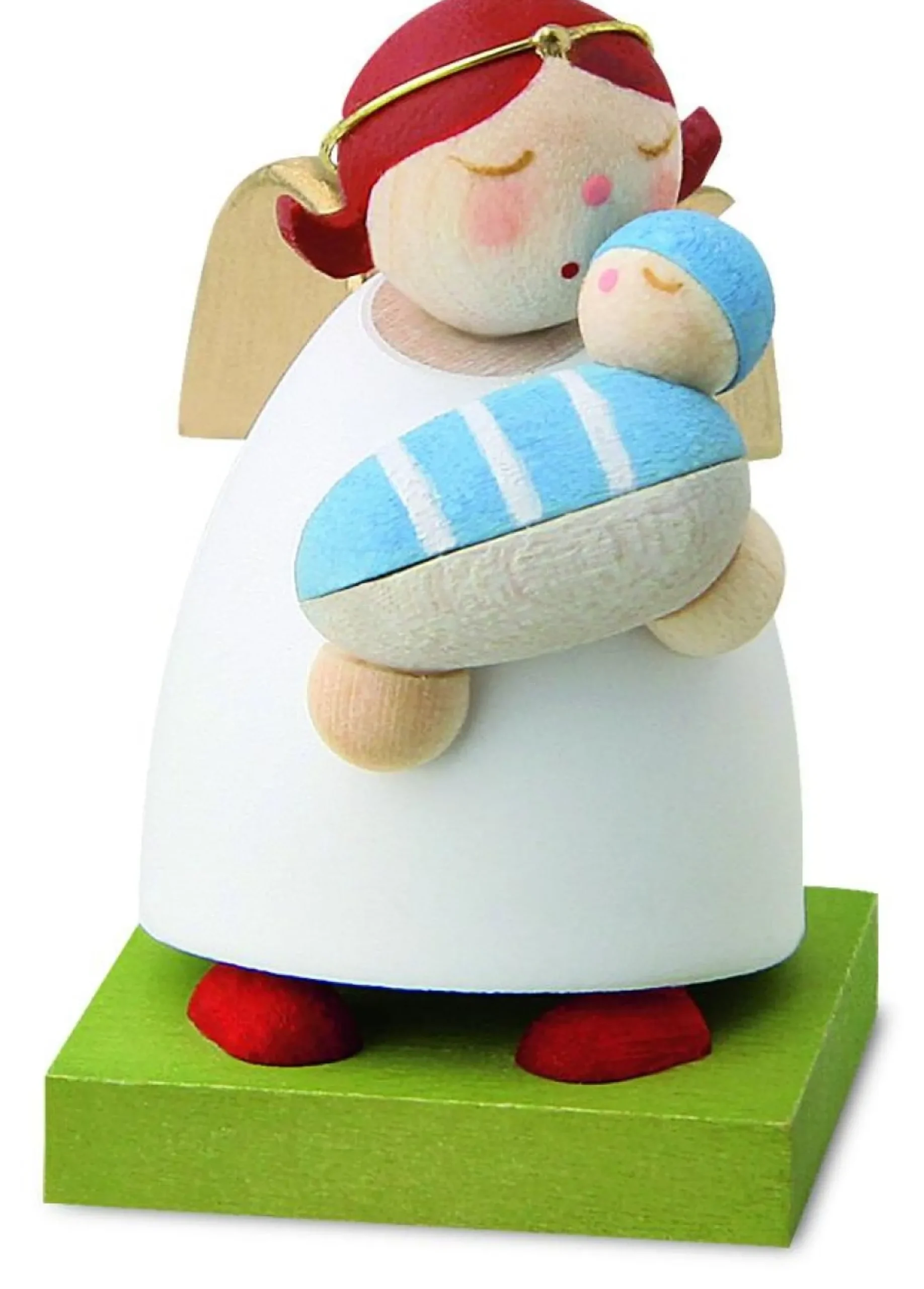 Gunter Reichel Little Angel Figurine - Guardian Angel With New Baby (Boy)| Guardian Angels