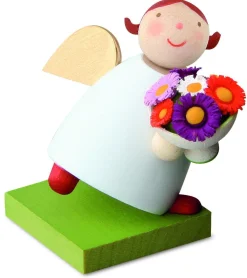 Gunter Reichel Little Angel Figurine - Guardian Angel With Bunch Of Flowers| Guardian Angels
