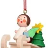 Christian Ulbricht Mini Angel - Sledding - Christmas Tree Decoration| All Tree Decorations