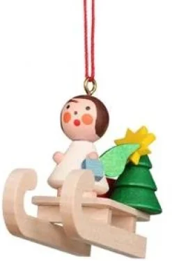 Christian Ulbricht Mini Angel - Sledding - Christmas Tree Decoration| All Tree Decorations