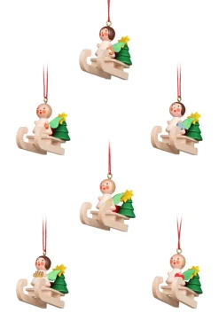 Christian Ulbricht Mini Angel - Sledding - Christmas Tree Decoration| All Tree Decorations
