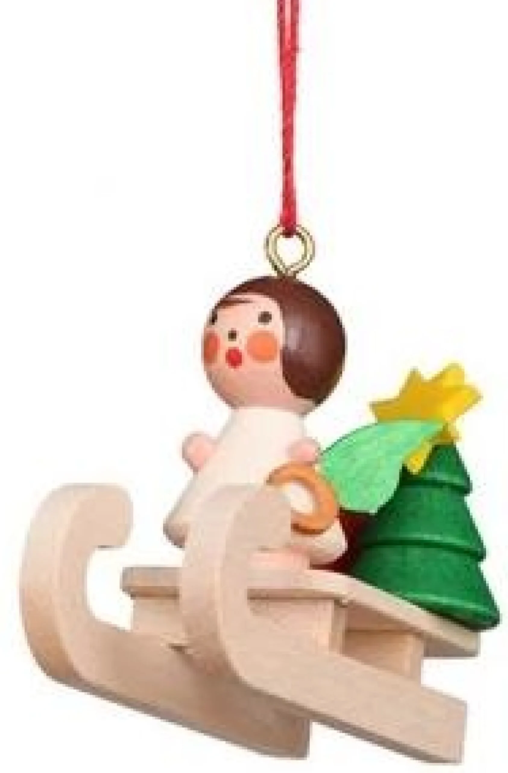 Christian Ulbricht Mini Angel - Sledding - Christmas Tree Decoration| All Tree Decorations