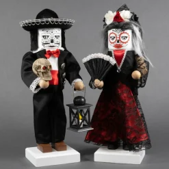 Christian Ulbricht Nutcracker (Premium Collector'S Edition) - Halloween Calavera And Catrina - Pair| Halloween Nutcrackers