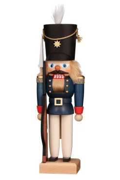 Christian Ulbricht Nutcracker (Small) - Soldier With Blonde Hair And Blue Coat| All Nutcrackers