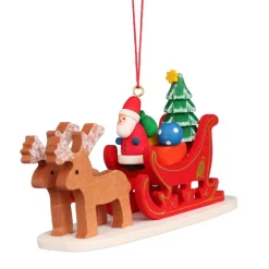 Christian Ulbricht Reindeer Sleigh With Santa - Christmas Tree Decoration| All Tree Decorations