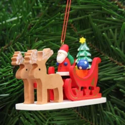Christian Ulbricht Reindeer Sleigh With Santa - Christmas Tree Decoration| All Tree Decorations