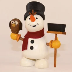 Paul Ullrich Weihnachtsmann Collectibles - Large Snowman With Owl And Broom| Rudolph & Friends Collectibles