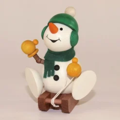 Paul Ullrich Weihnachtsmann Collectibles - Large Snowman With Sled| Rudolph & Friends Collectibles