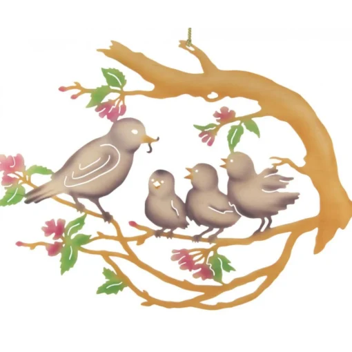 Erzgebirge Handarbeit Window Decoration - Birds Nest| Window Decorations