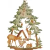 Erzgebirge Handarbeit Window Decoration - Deer In Forest (Colourful)| Window Decorations